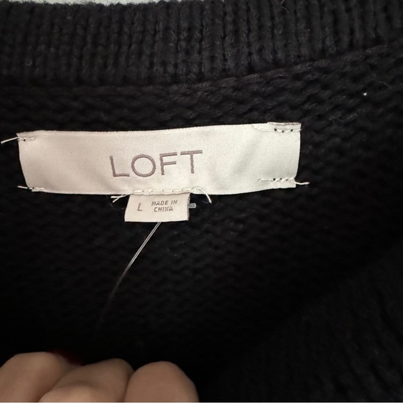 Loft Off Shoulder Fair Isle Sweater Dress Size Large NWT - Picture 7 of 10